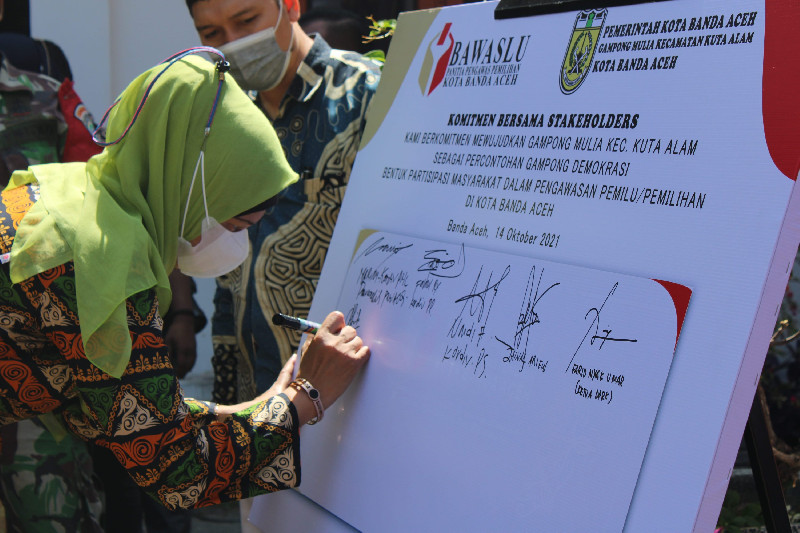 Paket Komplit, Panwaslih Aceh Pilih Gampong Mulia Terpilih Jadi Gampong Demokrasi