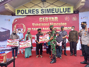 Kejar Target Herd Immunity di Simeulue, TNI-POLRI Gelar Gebyar Vaksin