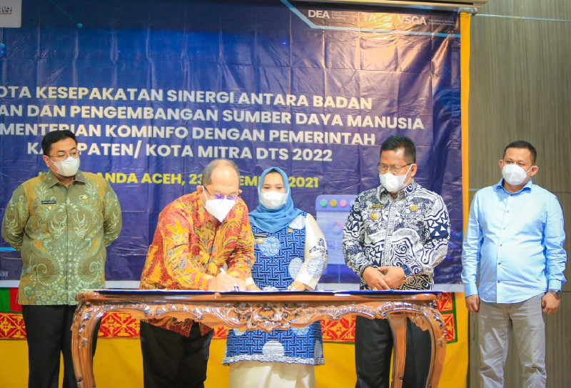 Terpilih Jadi Mitra DTS 2022, Pemko Banda Aceh dan Kemenkominfo Tandatangani MoU