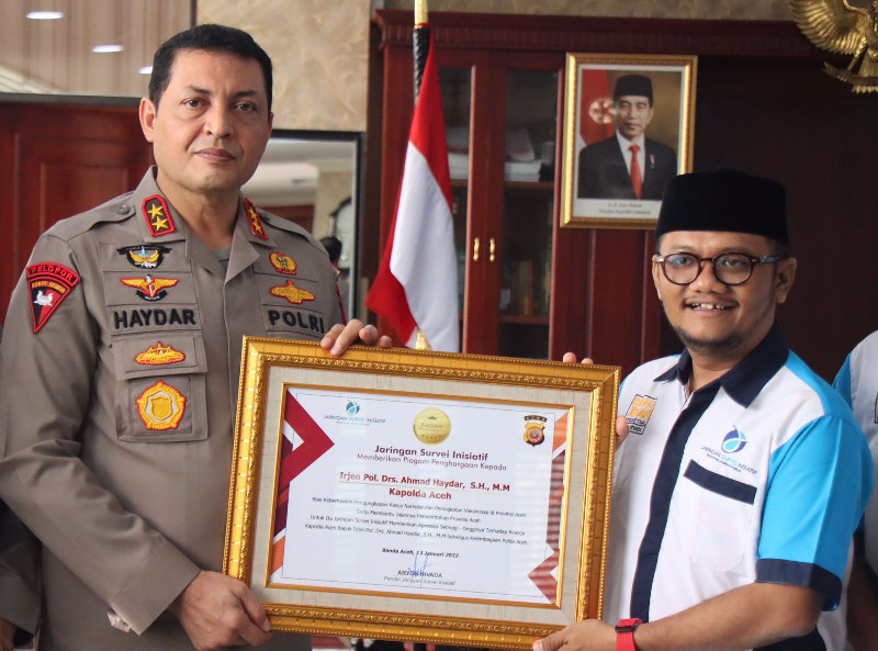 JSI Berikan Penghargaan Kinerja Kapolda Aceh Irjen. Pol. Ahmad Haydar