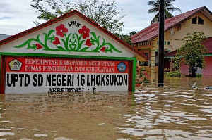 Banjir Aceh Utara Mulai Surut, Mulai Besok Kegiatan Sekolah Mulai aktif