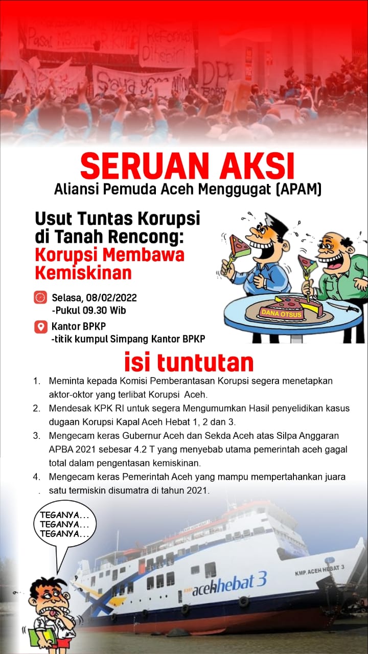 Gerah Dengan Penanganan Korupsi, Besok APAM Gelar Aksi di BPKP Aceh
