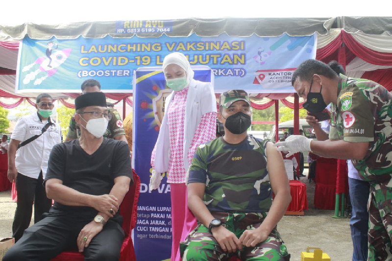 Dandim 0108/Agara Bersama Forkopimda Aceh Tenggara Launching Vaksinasi Booster