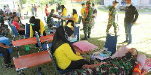 Bantu Ketersediaan Stok, Kodim 0107/Aceh Selatan Ikut Serta Bhakti Sosial Donor Darah