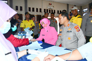 Sambut HUT ke-76 Bhayangkara, Polres Aceh Timur Gelar Donor Darah