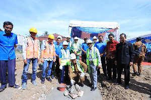 Groundbreaking Pembangunan Reservoir di Lubuk Batee, Aminullah: Tingkatkan Pelayanan Air Bersih