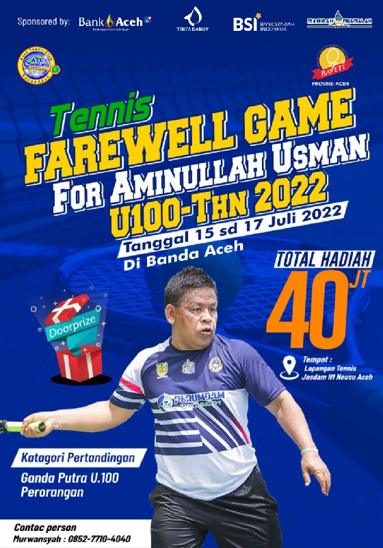 Insan Pertenisan Aceh Gelar Tennis Farewell Game For Aminullah