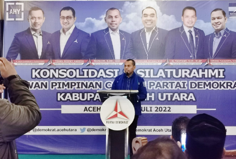 Ketua DPD Demokrat Aceh Konsolidasi di Aceh Utara, Target Menang Pemilu 2024