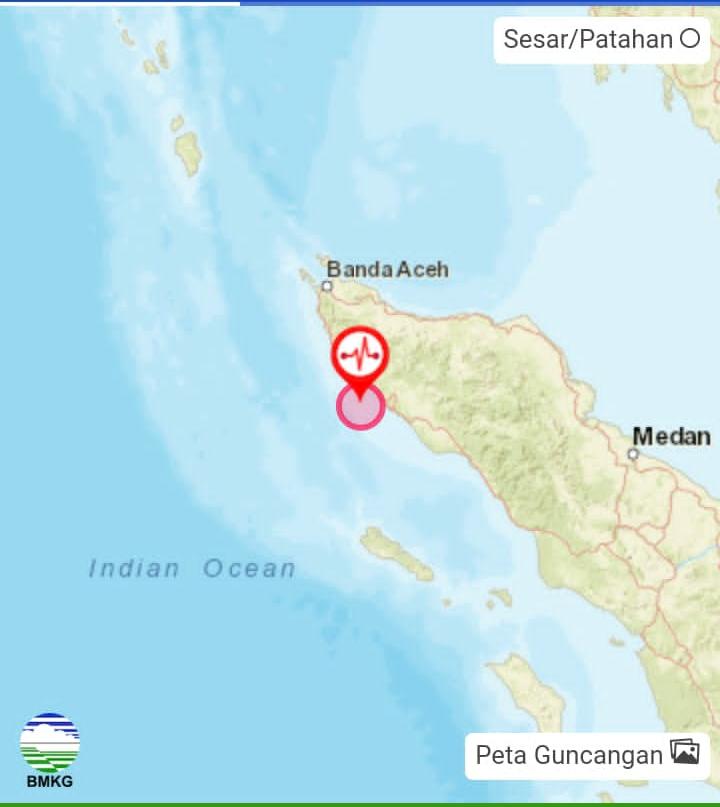 Gempa Bumi Terkini Berkekuatan 5,6 Magnitudo Guncang Aceh Jaya, Tak Berpotensi Tsunami
