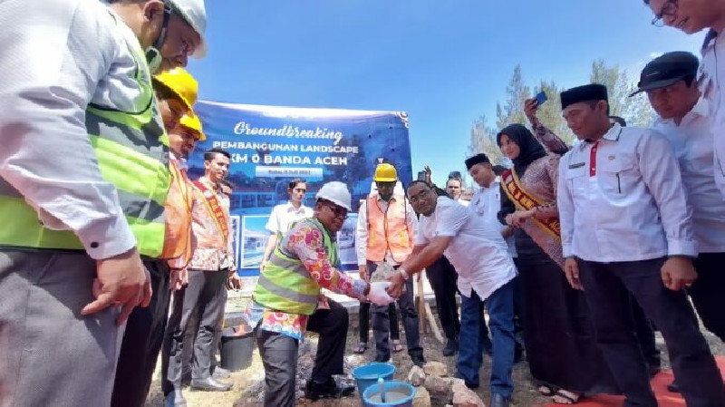 Penguat Destinasi Wisata, Aminullah Usman Letakkan Batu Pertama Pembangunan Landscape KM 0