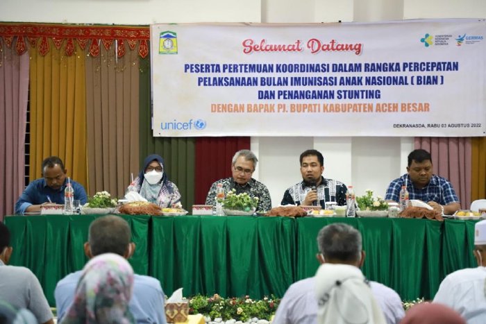 Pj Bupati Aceh Besar Pimpin Pertemuan Koordinasi Penanganan Stunting dan BIAN