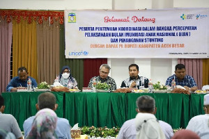 Pj Bupati Aceh Besar Pimpin Pertemuan Koordinasi Penanganan Stunting dan BIAN