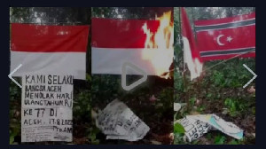 Viral di Sosmed Bendera Merah Putih Sengaja Dibakar, Ada Tulisan Bangsa Aceh Menolak HUT RI