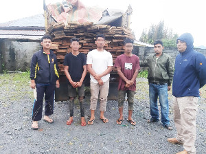 Tiga Tersangka Ilegal Logging Diamankan Polres Bener Meriah