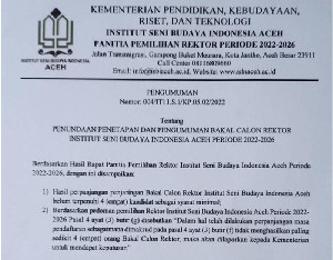 Belum Penuhi Syarat, Penetapan Bakal Calon Rektor ISBI Aceh Ditunda