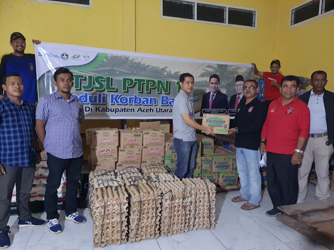 PTPN I Aceh Serahkan Bantuan Pada Korban Banjir Aceh Utara