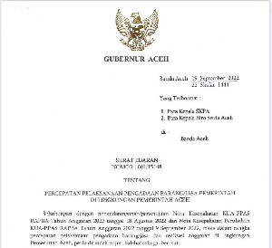 PJ Gubernur Aceh Minta Seluruh SKPA Percepat Pengadaan Barang/Jasa dan Realisasi Anggaran