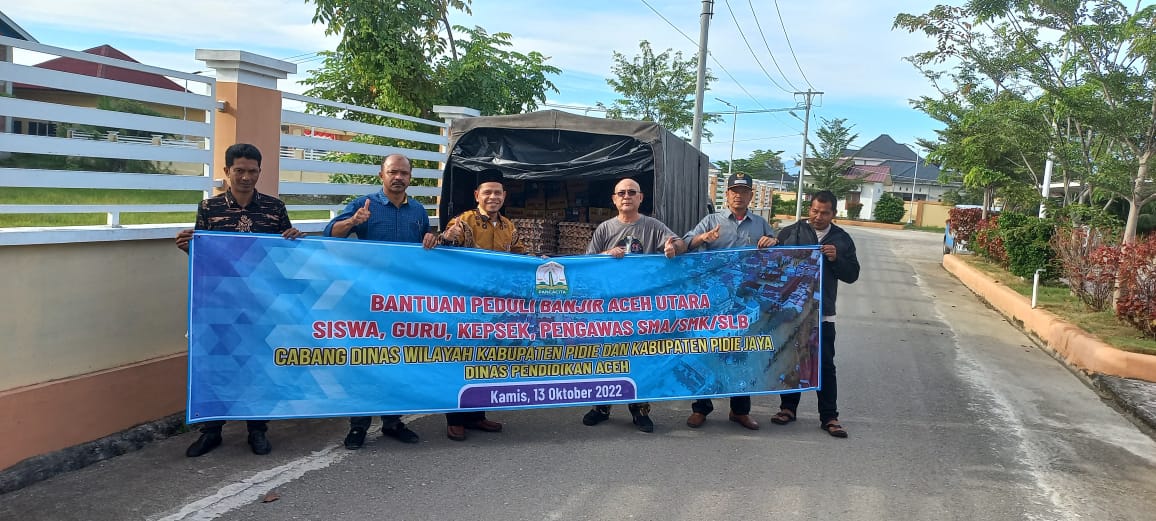 Wujudkan Solidaritas Bersama, Cabdindik Pidie dan Pidie Jaya Salurkan Bantuan untuk Korban Banjir di Aceh Utara