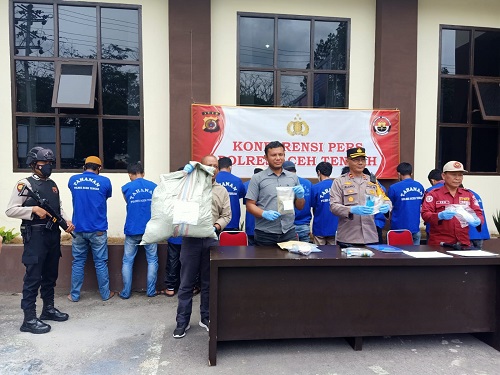 Kembali, 18 Tersangka Narkoba Diamankan di Mapolres Aceh Tengah