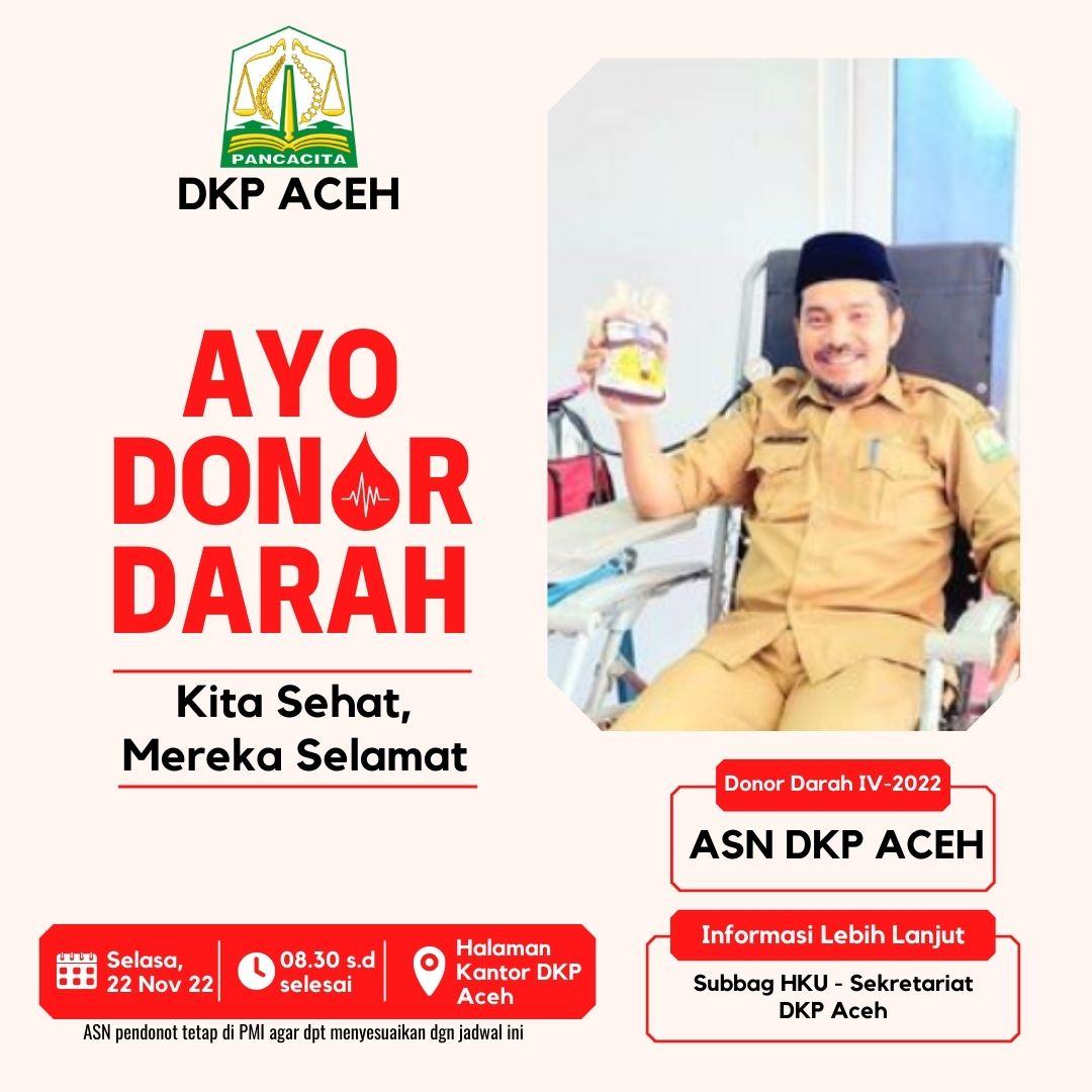 Hari Ini, DKP Aceh Gelar Donor Darah