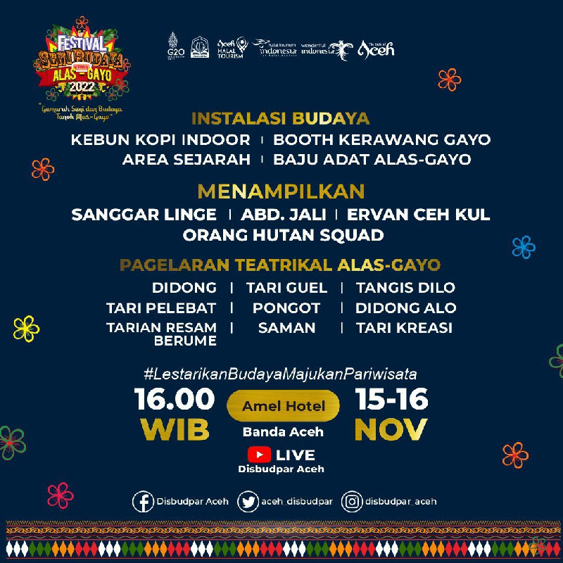 Festival Seni Budaya Etnis Alas-Gayo Bakal Digelar 15-16 November di Banda Aceh