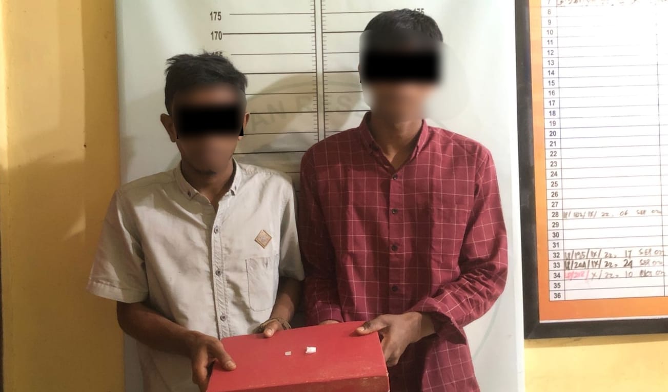 Transaksi Sabu di Depan WC Umum, Dua Pemuda di Pidie Ditangkap Polisi