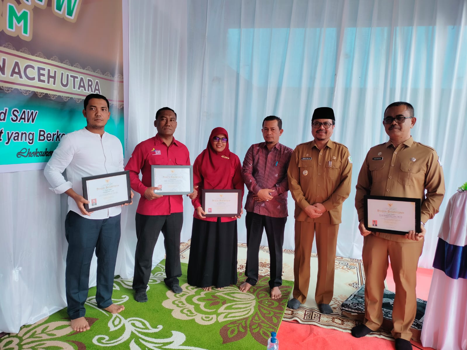 Pendamping PKH Terima Penghargaan dari Pj Bupati Aceh Utara