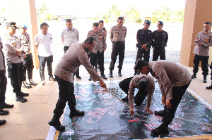 Kapolres Aceh Jaya Pimpin Simulasi TFG Penanganan Konflik Sosial Pemilu 2024