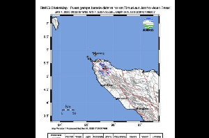 Aceh Besar Diawal Tahun 2023 Diguncang Gempa M3,7