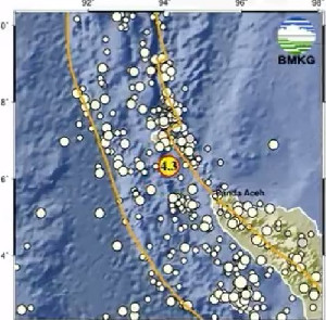Kota Sabang Diguncang Gempa Magnitudo 4,3