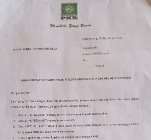 11 Ketua DPAC PKB Layangkan Mosi Tidak Percaya Kepada Ketua DPC PKB Aceh Tamiang