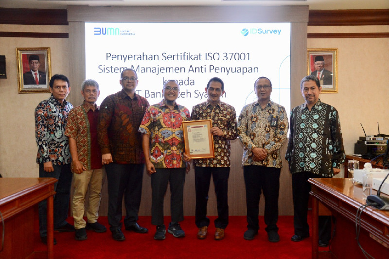Bank Aceh Berhasil Raih Sertifikasi SNI ISO 37001 Sistem Manajemen Anti Suap