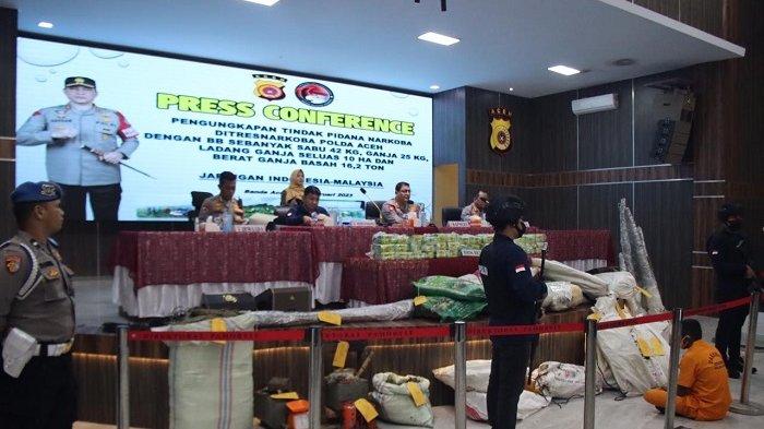 Polda Aceh Berhasil Amankan 42 Kilogram Sabu, Dua Pelaku Berhasil Kabur