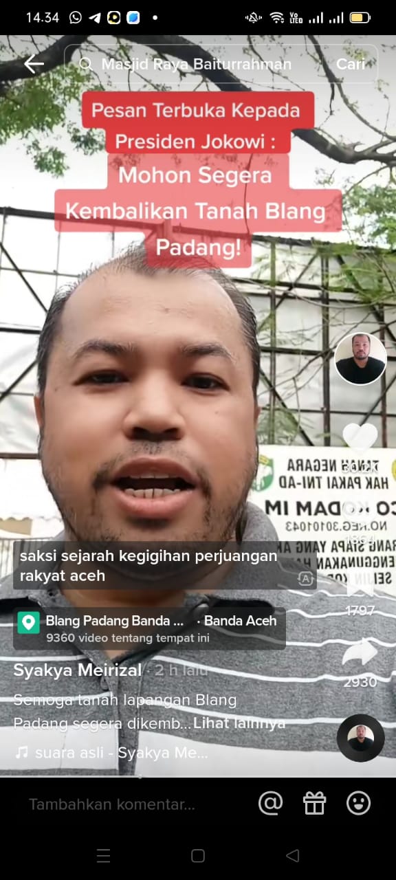 Viral Video Rakyat Minta Doa agar Pemimpin di Aceh Perjuangkan Tanah Wakaf Milik Masjid Baiturrahman