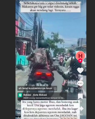 Viral Video Oknum TNI Tendang Ibu-ibu Pengendara Motor di Jalan