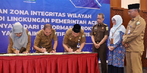 Pemerintah Aceh Lakukan Pencanangan Zona Integritas WBK, Dimulai dari Tiga SKPA