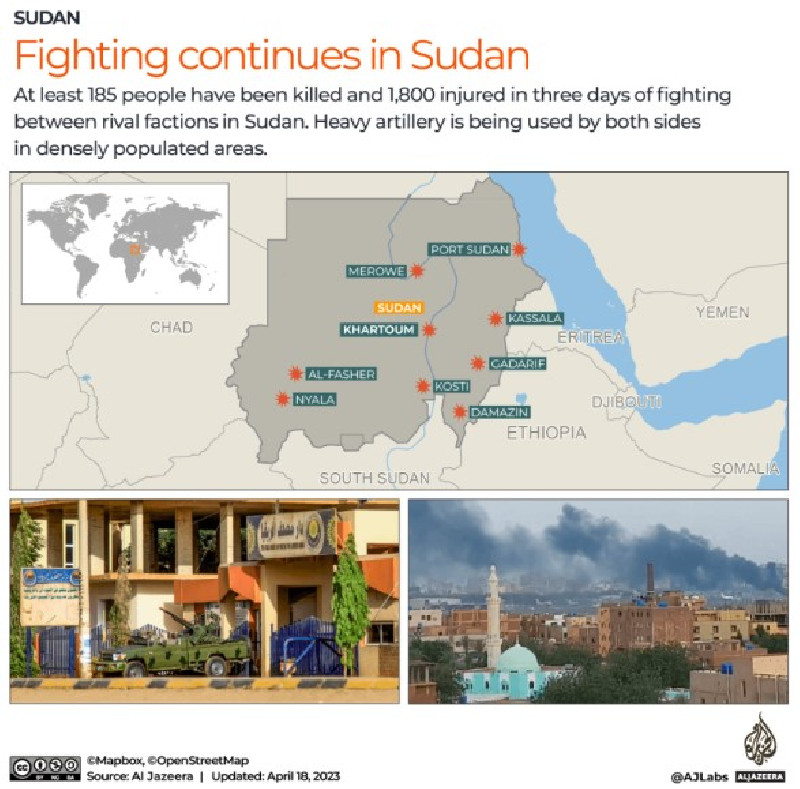 Utusan PBB: Lebih dari 185 Orang Tewas dalam Pertempuran di Sudan