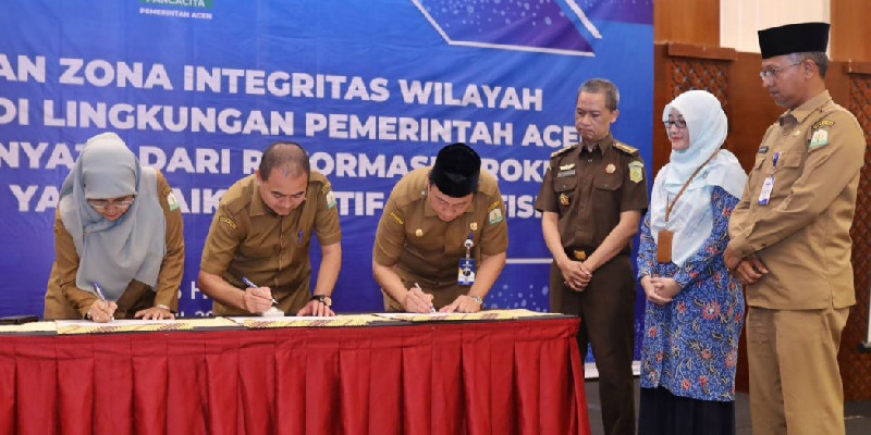 Pemerintah Aceh Lakukan Pencanangan Zona Integritas WBK, Dimulai dari Tiga SKPA