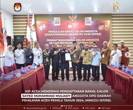 10 Bakal Calon Anggota DPD Sudah Mendaftar ke KIP Aceh