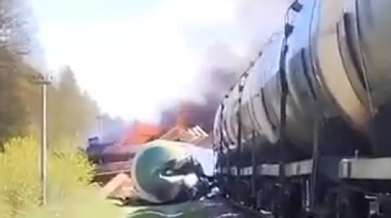 Ledakan di Wilayah Perbatasan Rusia, Kereta Barang Tergelincir