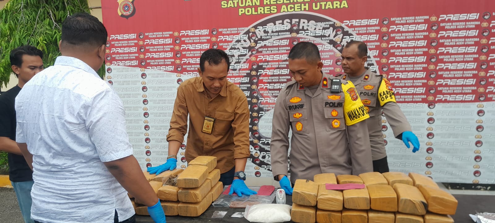 Tim Satres Narkoba Polres Aceh Utara Gagalkan Penyelundupan Ganja dan Sabu ke Pulau Bali