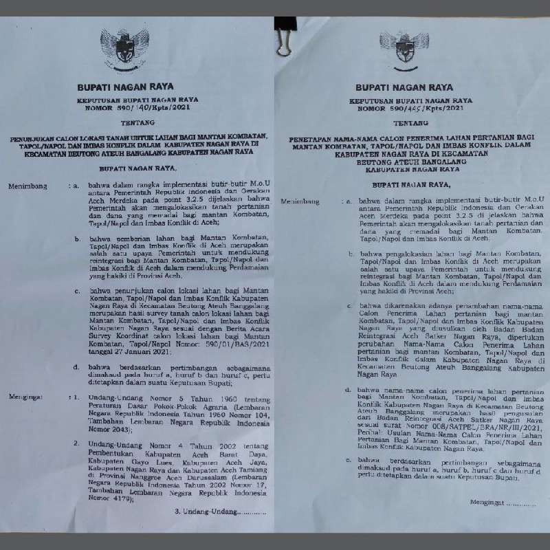 WALHI Aceh: Pemanfaatan  Lahan Mantan Kombatan Diduga Tidak Sesuai Tujuan Pemberian Hak
