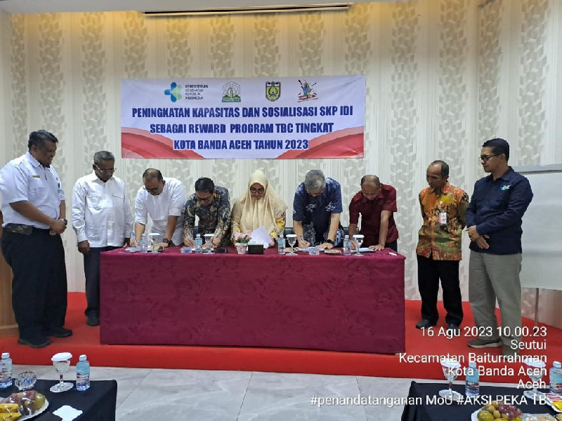 Dinkes Aceh Teken MoU Akselerasi Penemuan dan Pengobatan Tuberkulosis dengan Lima RS Swasta