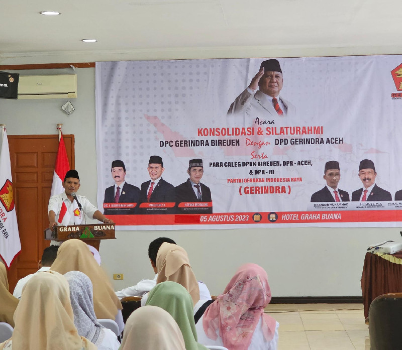 DPC Partai Gerindra Bireuen Gelar Konsolidasi dan Silaturrahmi Dengan DPD Gerindra Aceh