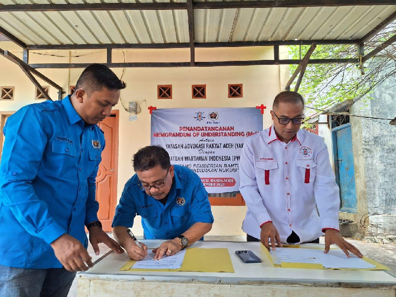 YARA dan PWI Aceh Jalin Kerjasama terkait Bantuan dan Pendidikan Hukum
