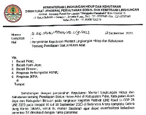 8 Warga Aceh Bakal Terima SK Penetapan Status Hutan Adat dari Menteri LHK