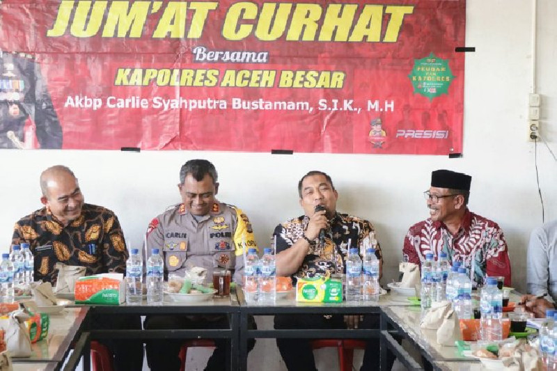 Warga Apresiasi Pj Bupati Hadiri Jumat Curhat Bersama Kapolres Aceh Besar di Lamteuba