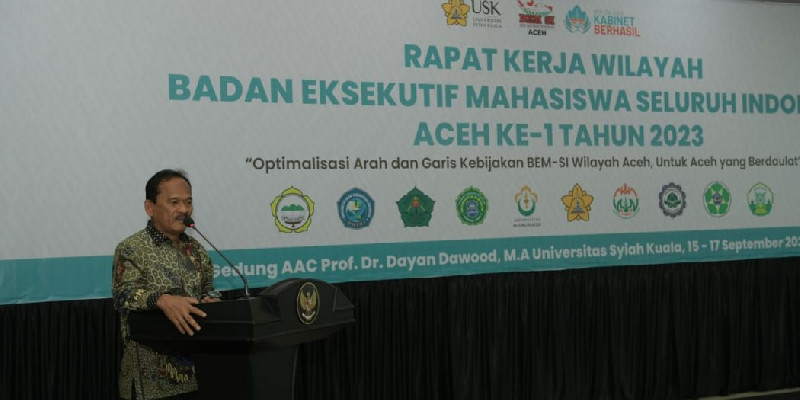 Rakerwil BEM-SI, Pemerintah Ajak Mahasiswa Jaga Generasi Muda Aceh
