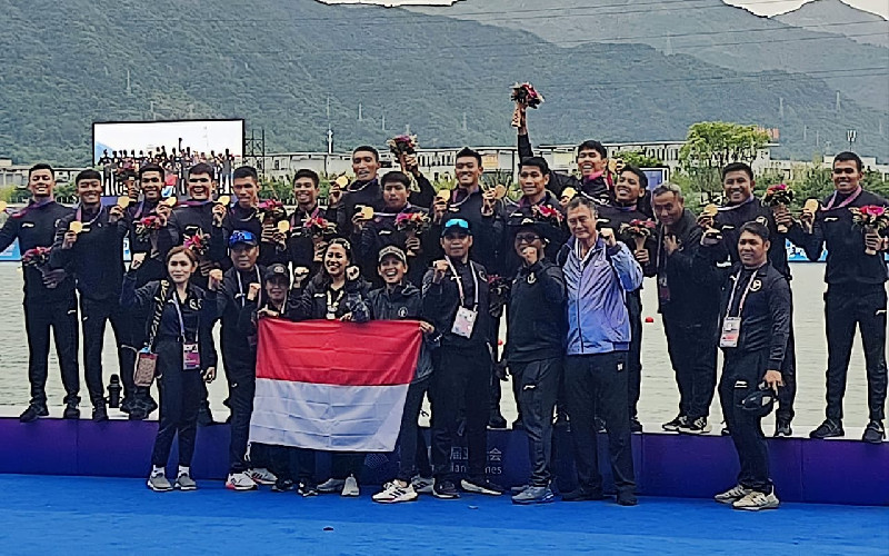 Asian Games 2023: Tim Dragon Boat Putra Sumbang Medali Emas Ketujuh untuk Indonesia