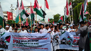 Ratusan Ormas Turun ke Jalan Lakukan Aksi Bela Palestina di Lhokseumawe